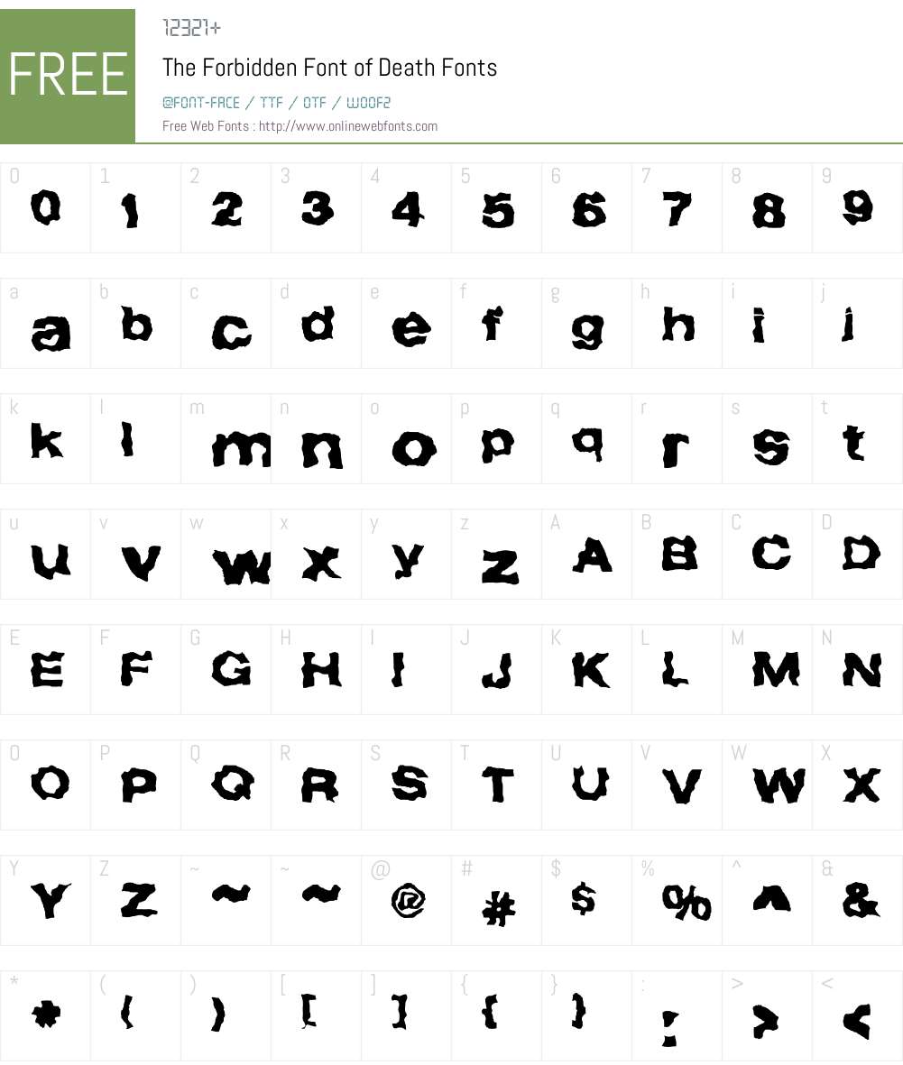Forbidden Font Screenshots