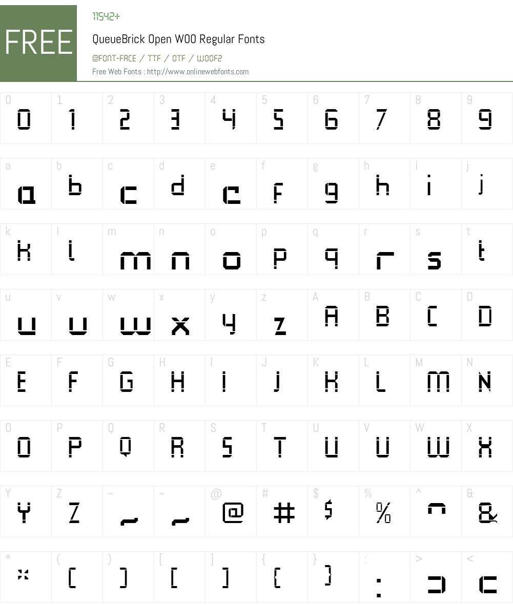 QueueBrickOpenW00-Regular Font Screenshots