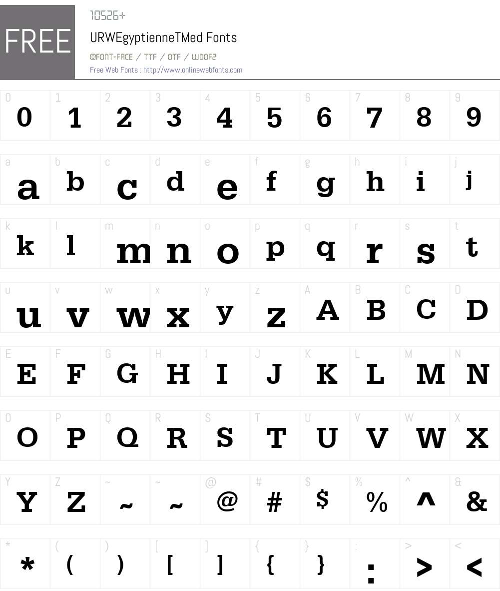 URWEgyptienneTMed Font Screenshots