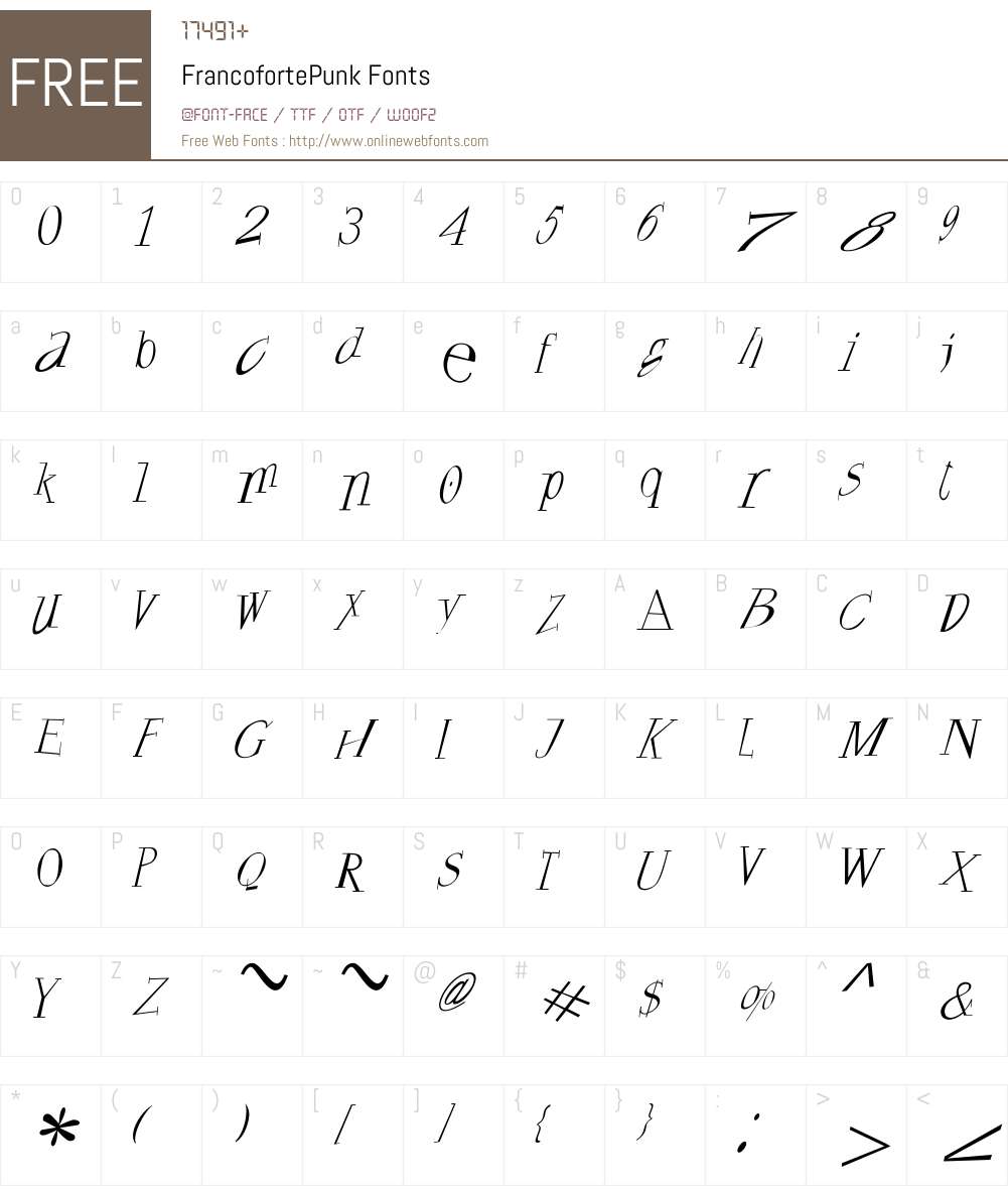 FrancofortePunk Font Screenshots