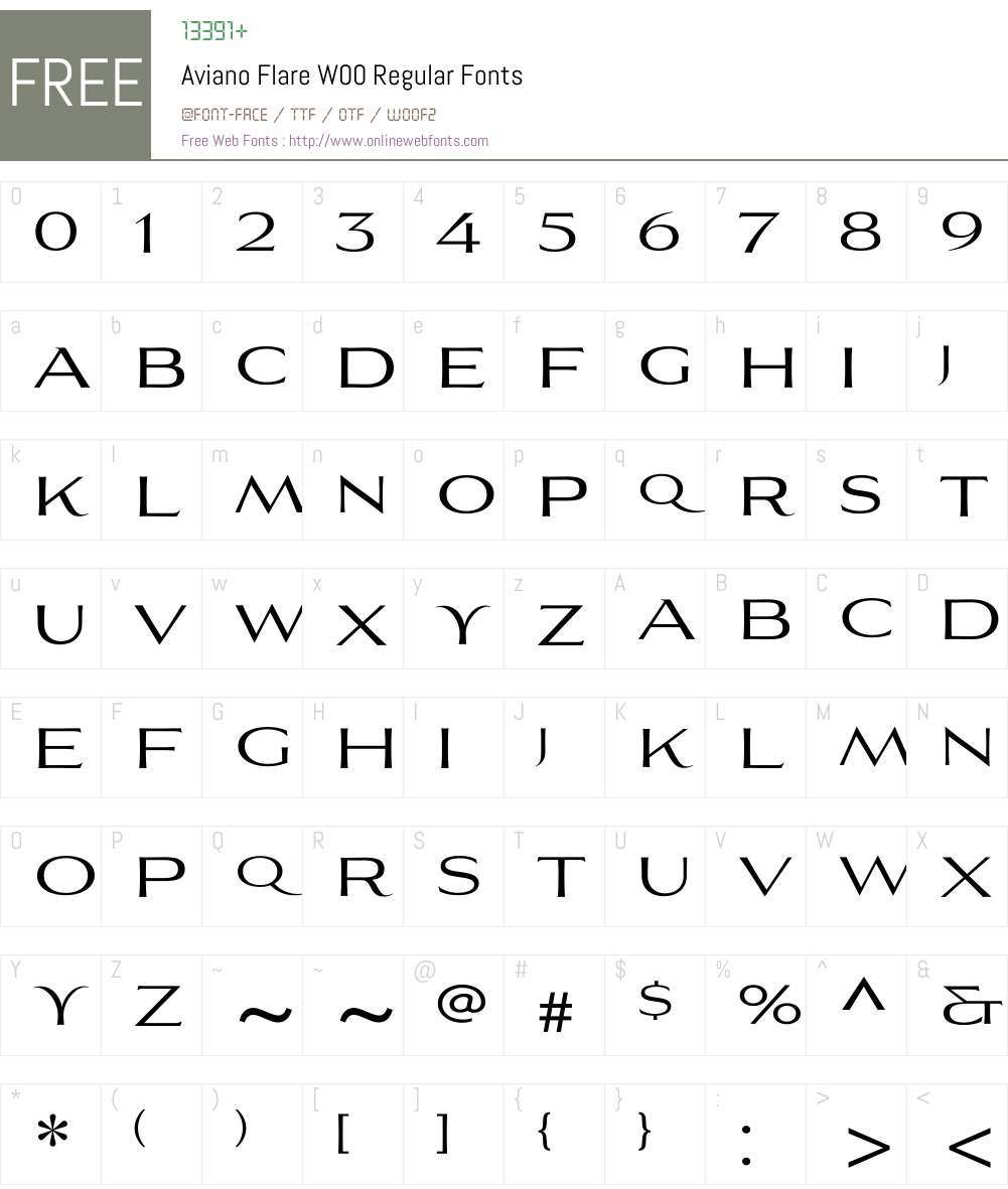 Aviano Flare Regular Font Screenshots