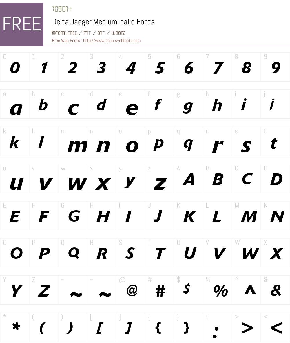 Delta Jaeger Font Screenshots
