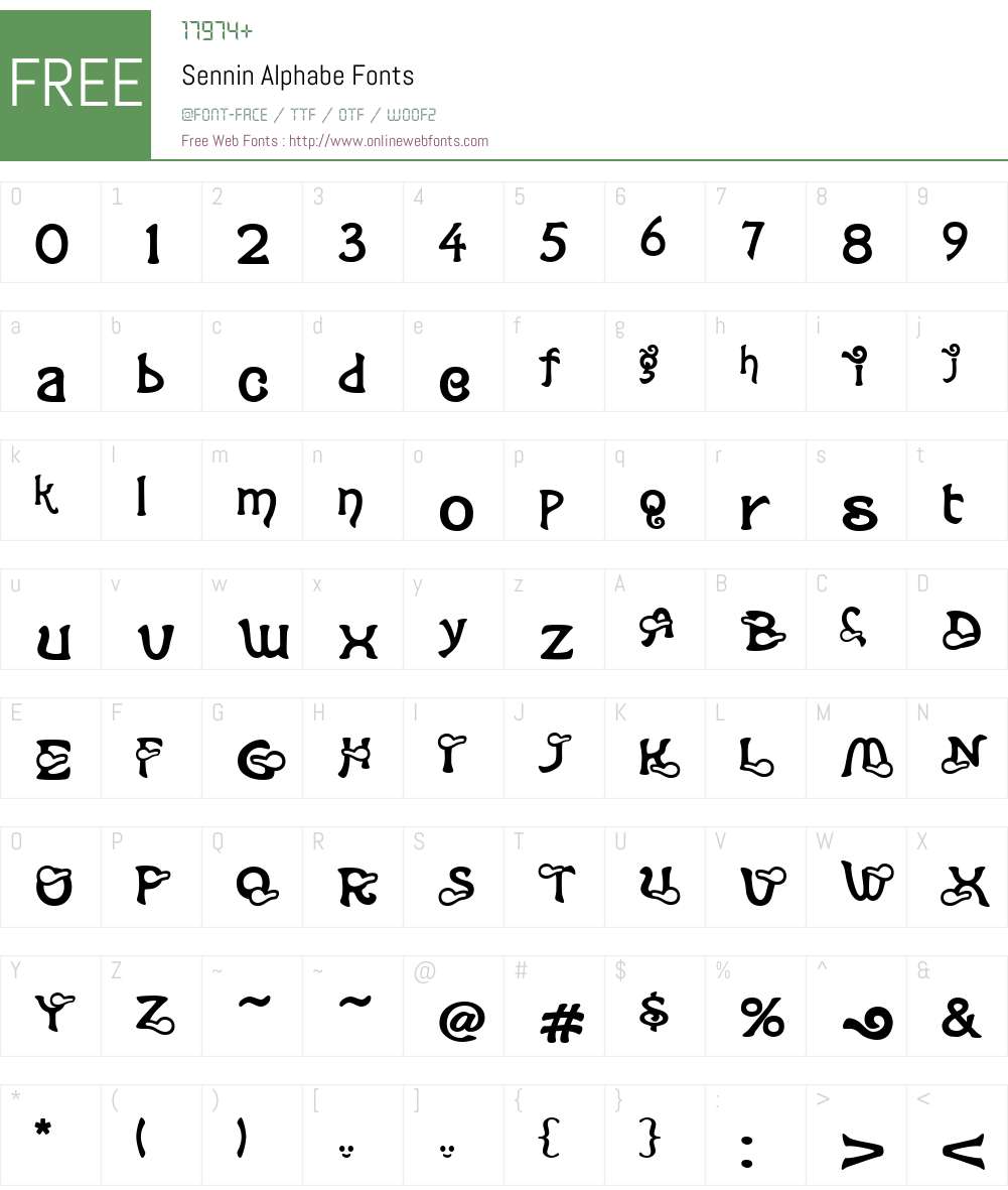 Sennin Font Screenshots