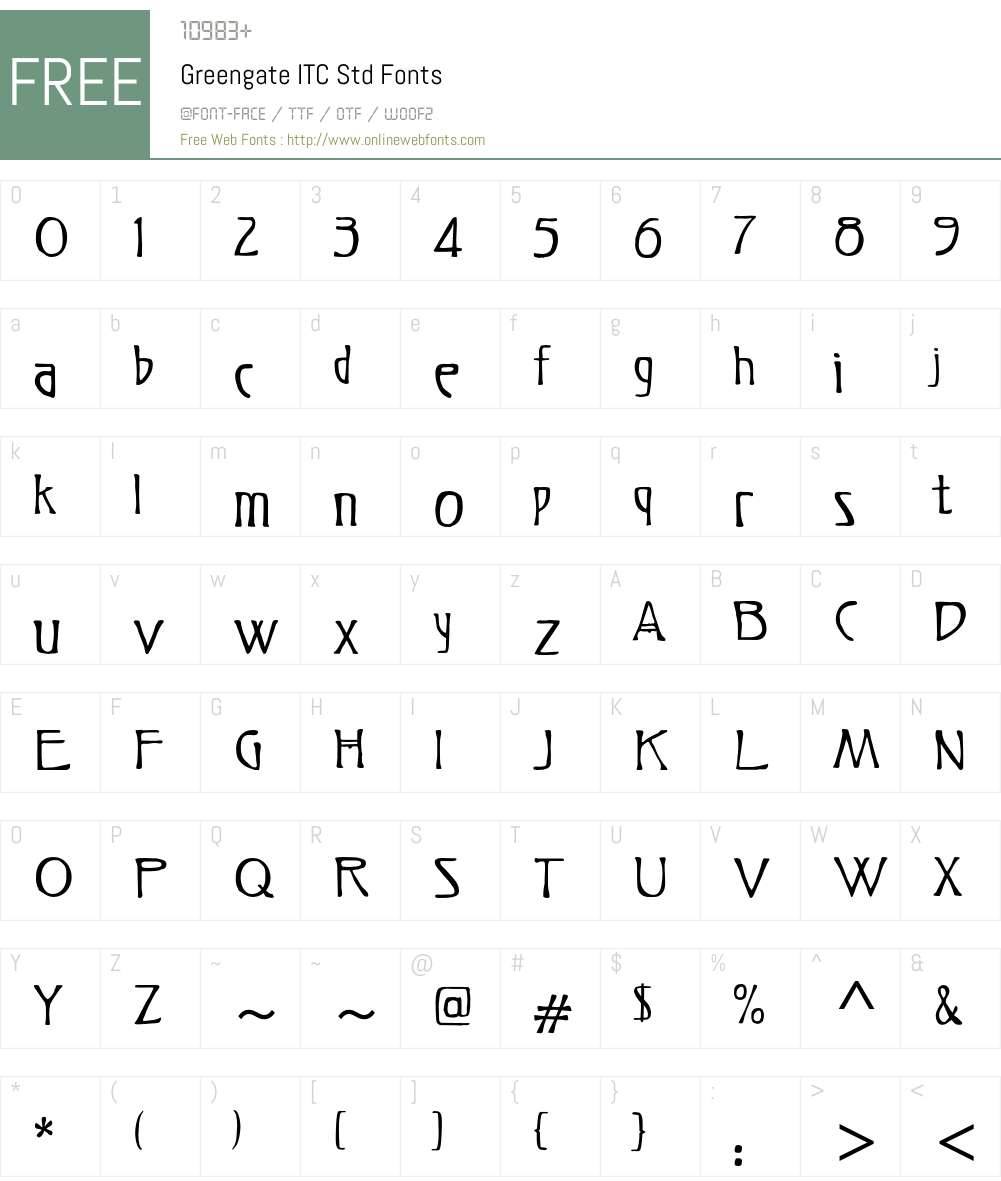 Greengate ITC Std Font Screenshots