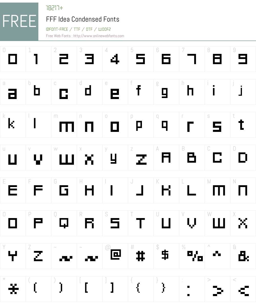 FFF Idea Condensed Font Screenshots