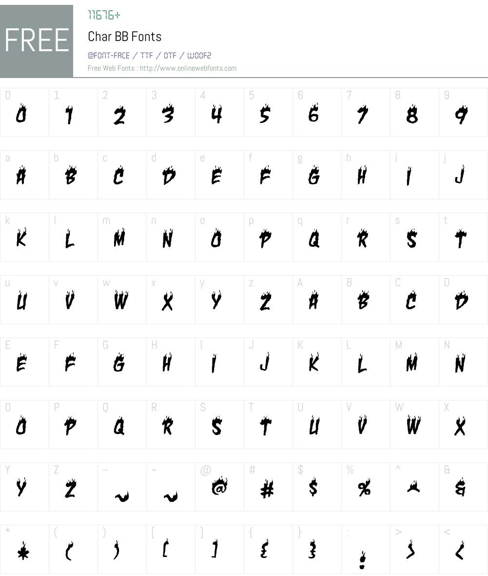 Char BB Font Screenshots