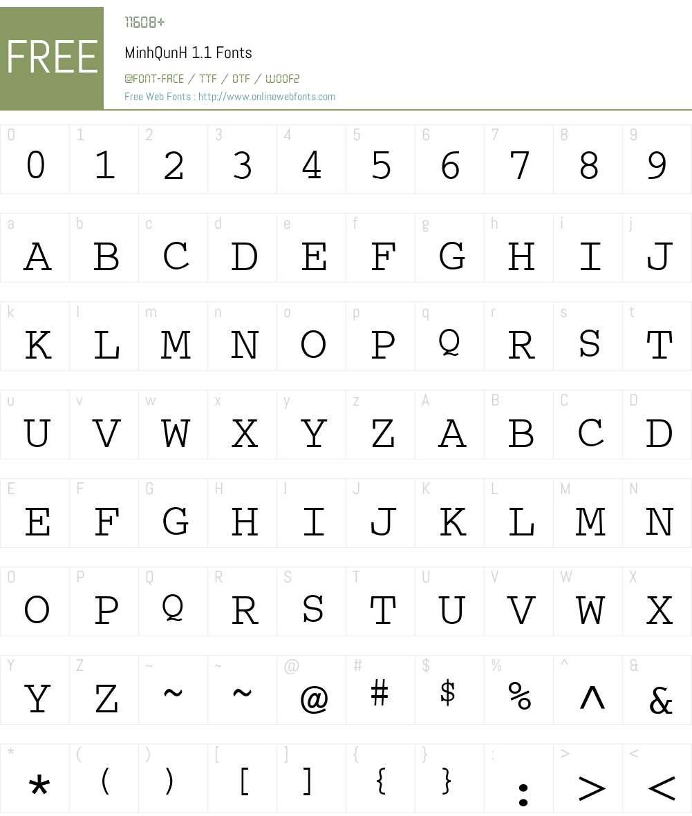 MinhQunH 1.1 Font Screenshots