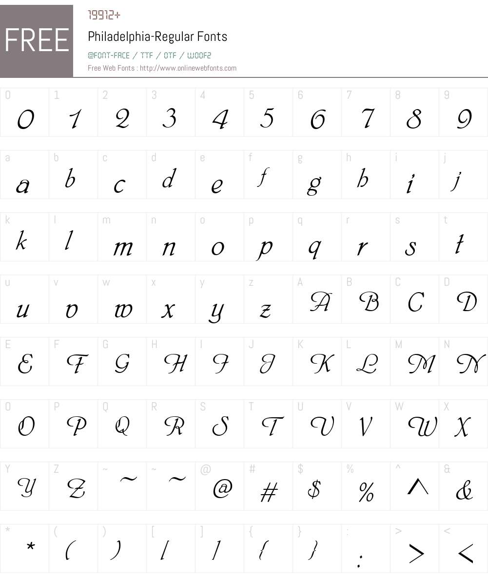 Philadelphia Font Screenshots