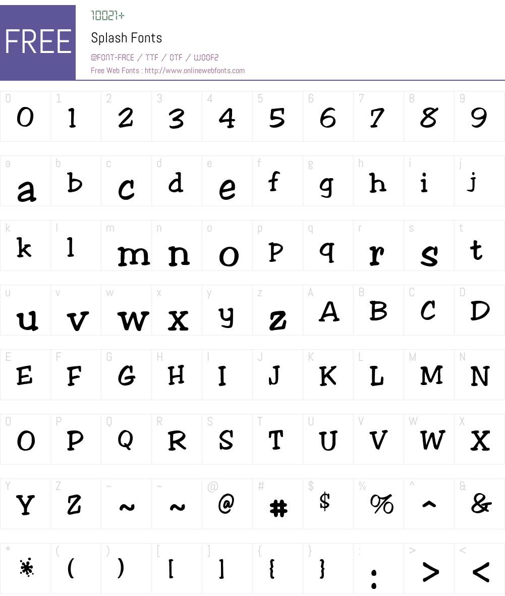Splash Font Screenshots