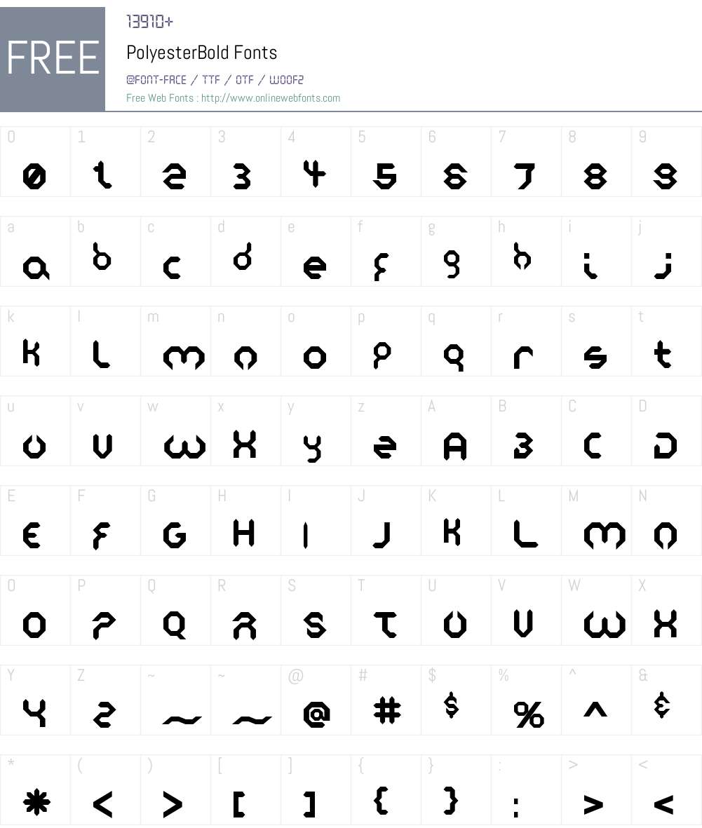 PolyesterW00-Bd Font Screenshots