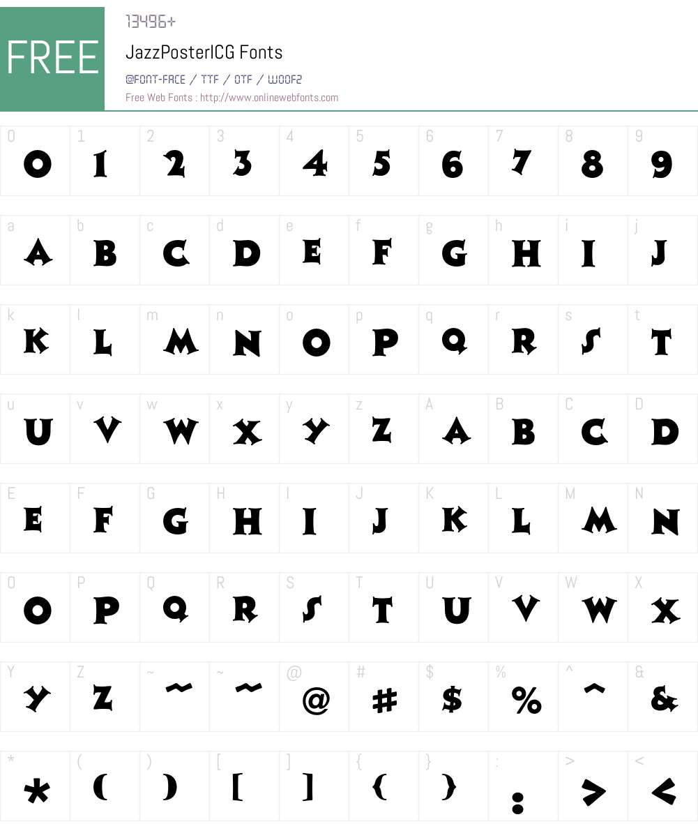JazzPosterICG Font Screenshots