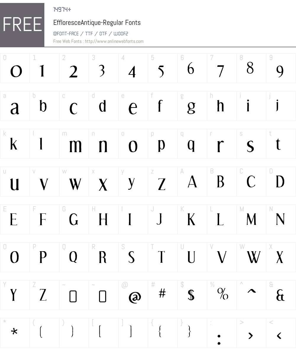 Effloresce Font Screenshots
