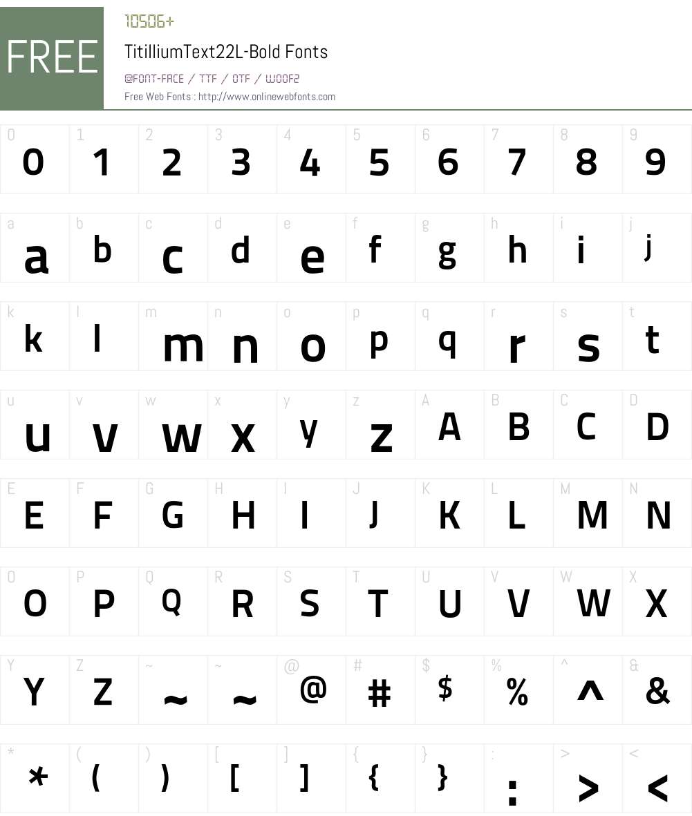 TitilliumText22L Font Screenshots