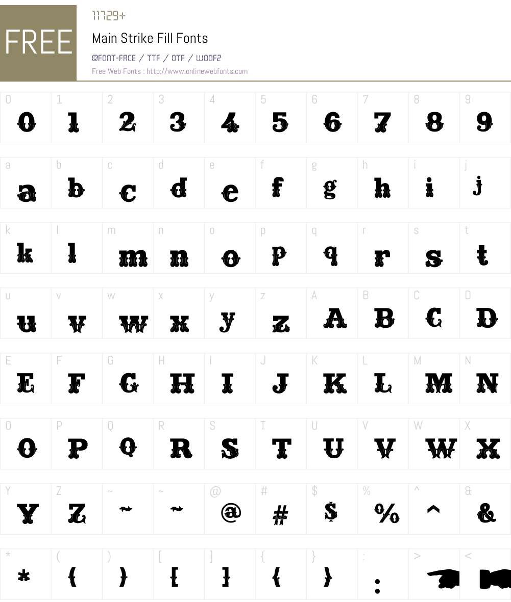 Main Strike Fill Font Screenshots
