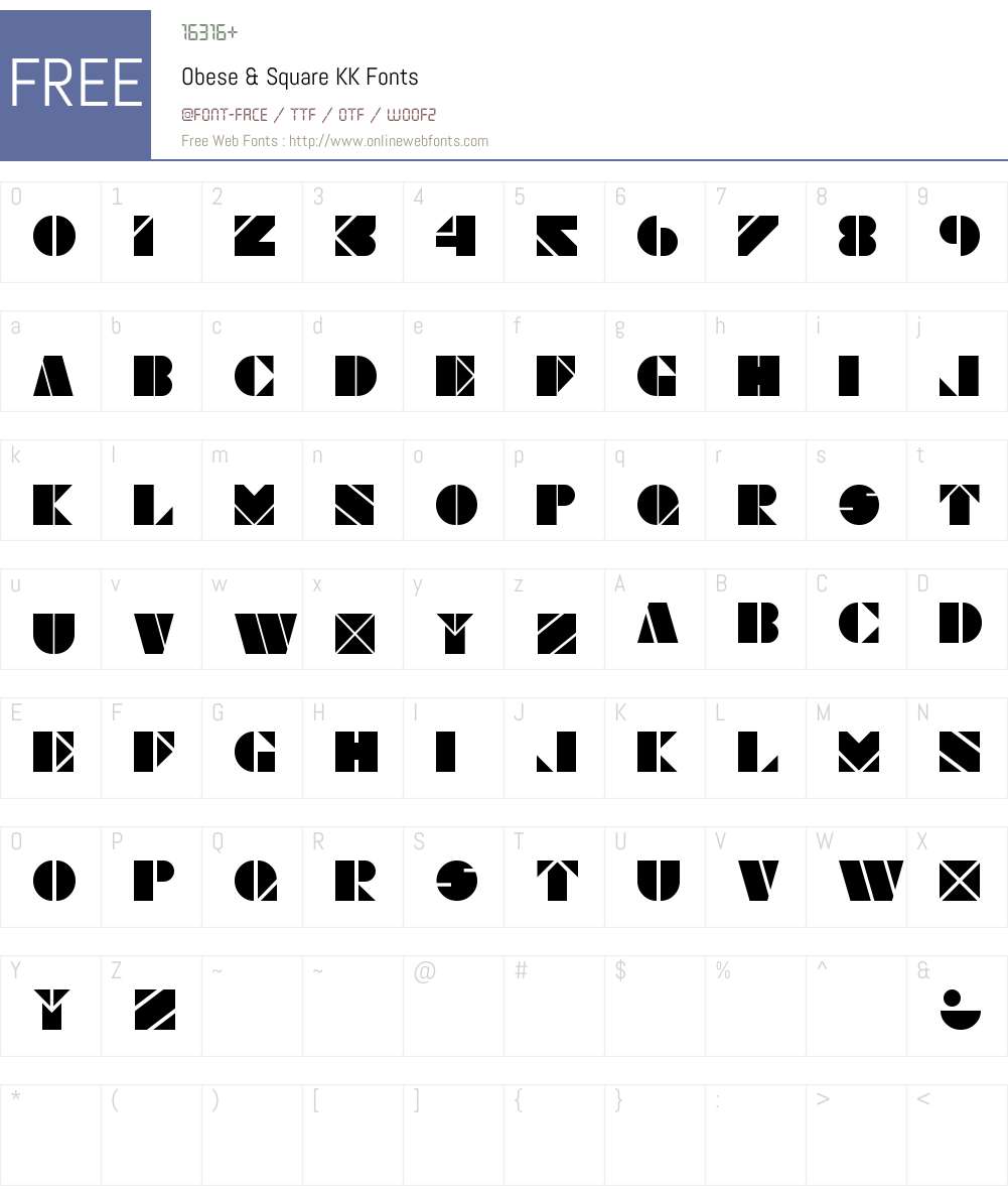 Obese & Square KK Font Screenshots