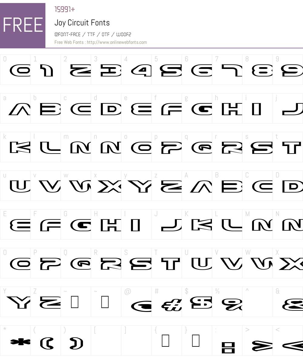 Joy Circuit Font Screenshots