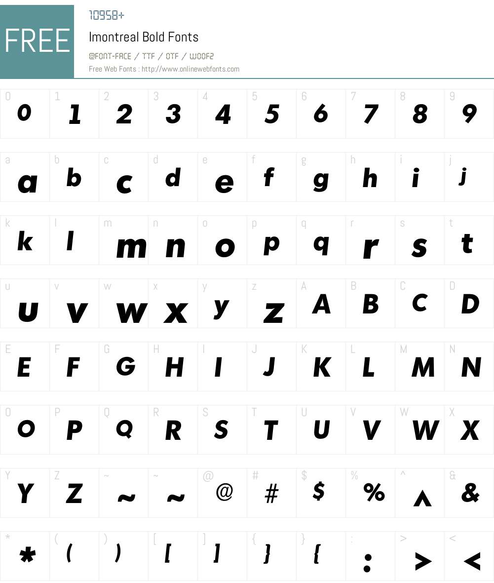 Imontreal Font Screenshots