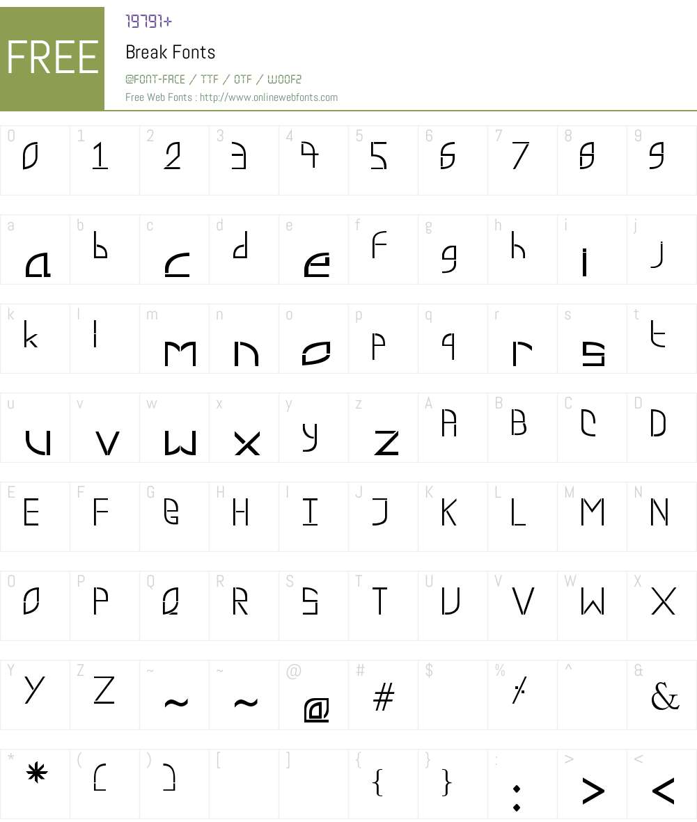 Break Font Screenshots