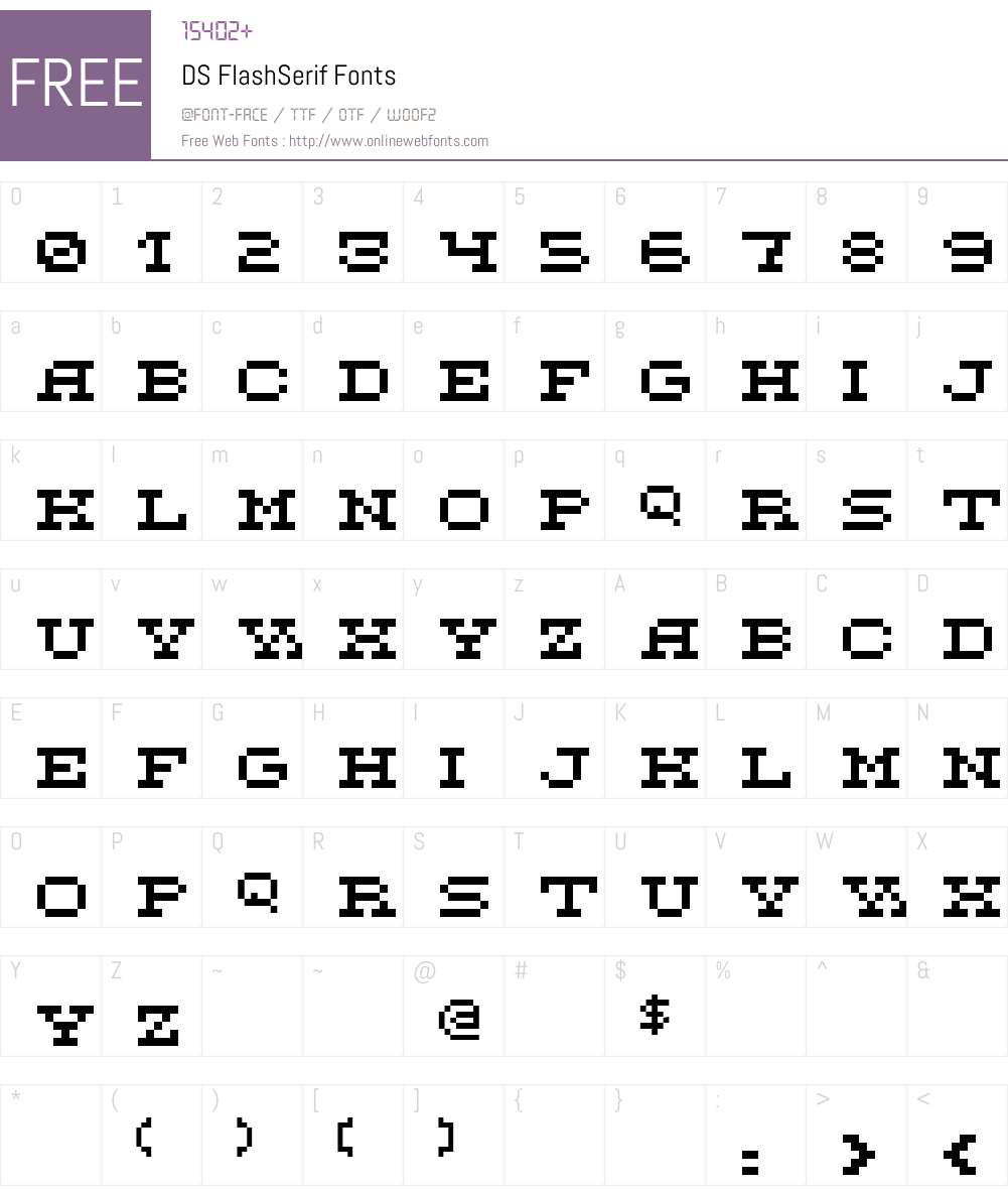 DS FlashSerif Font Screenshots