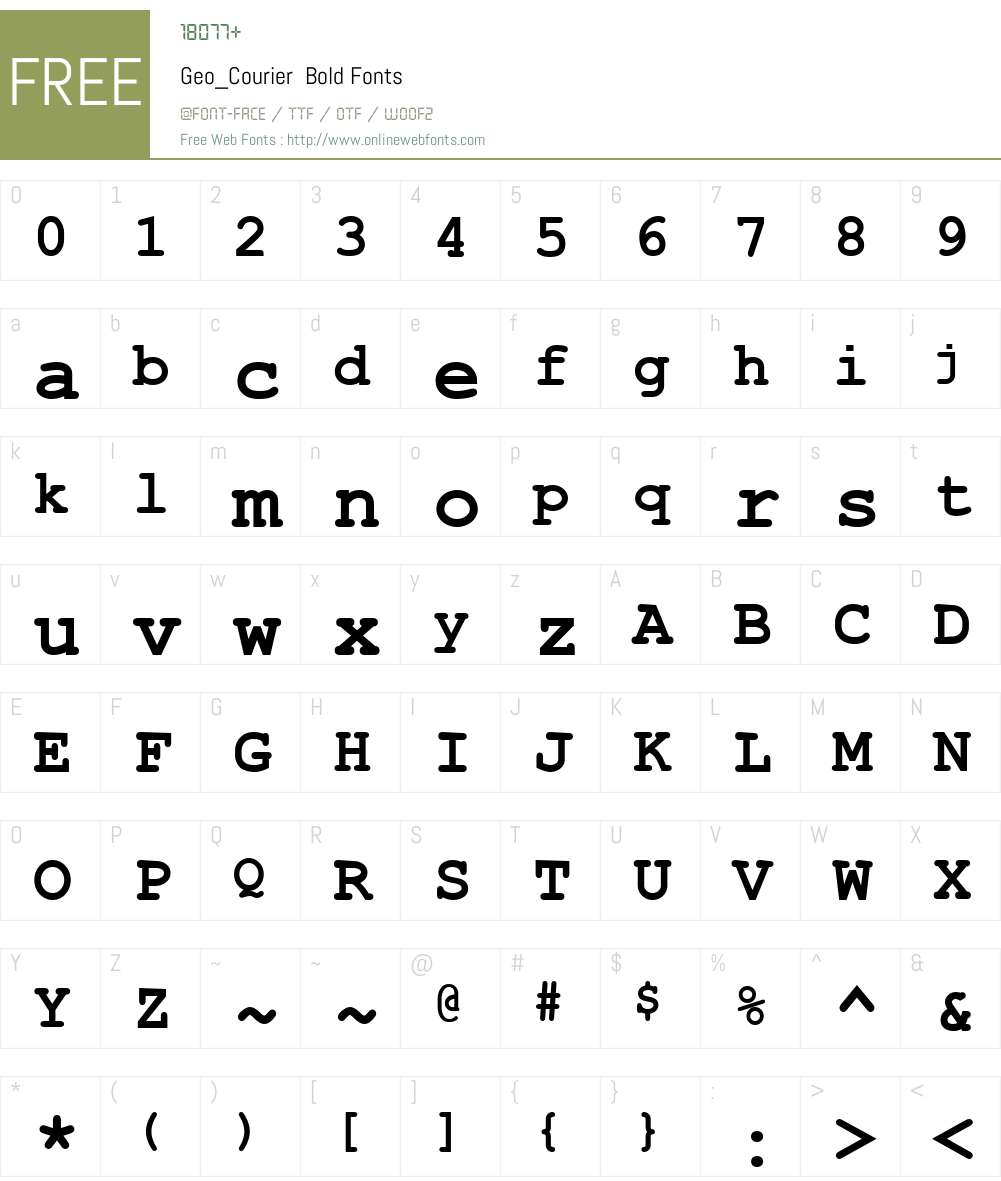 Geo_Courier Font Screenshots