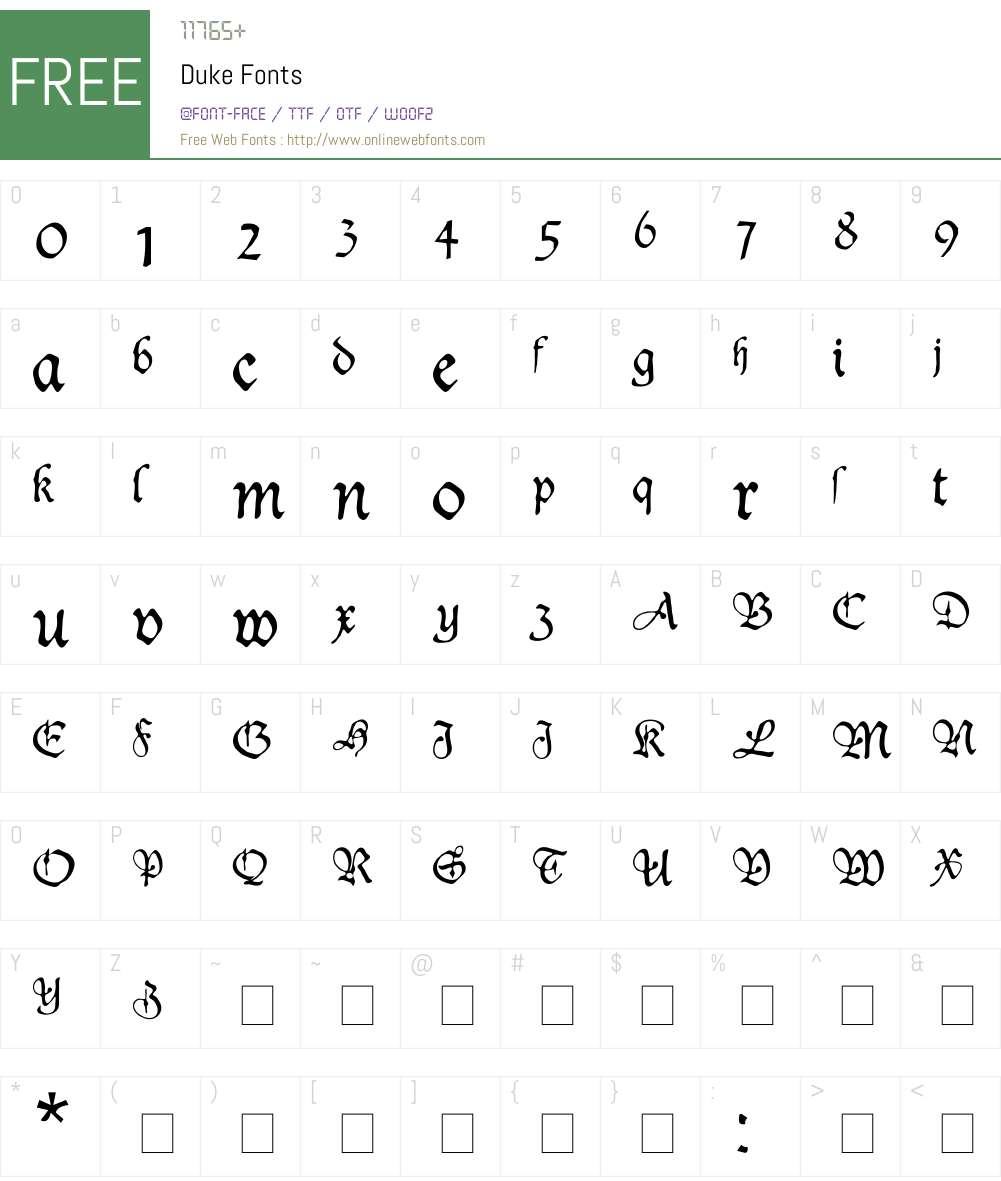 Duke Script Font Duke V2 Version: 02/21/00 16:57:42 Fonts Free Download - OnlineWebFonts.COM