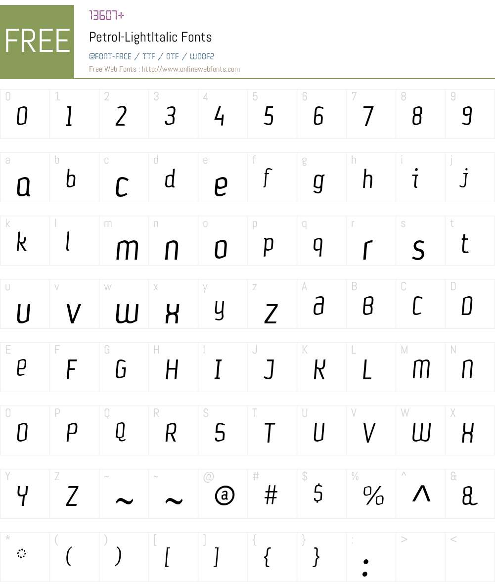 Petrol Font Screenshots