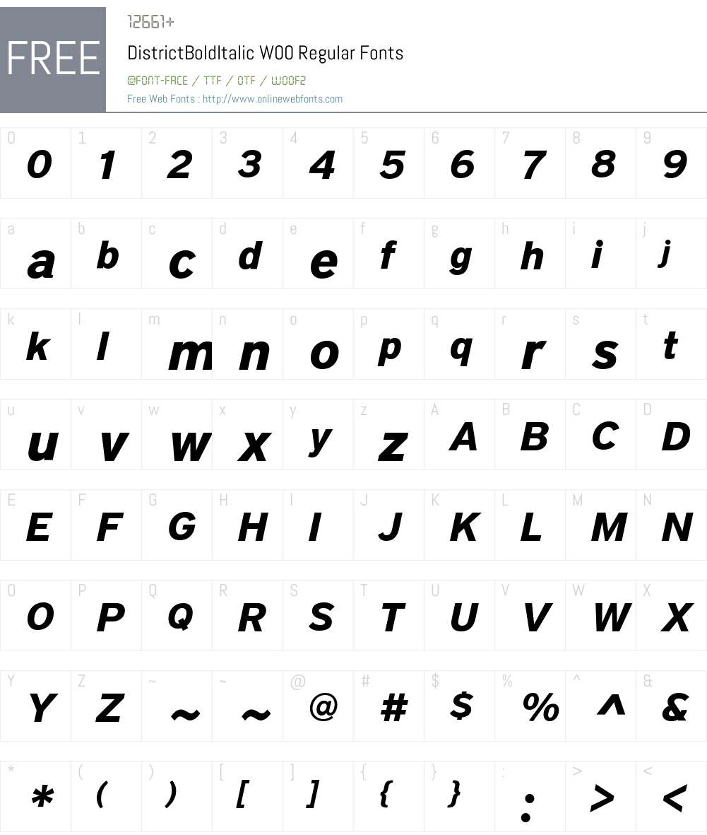 District Font Screenshots