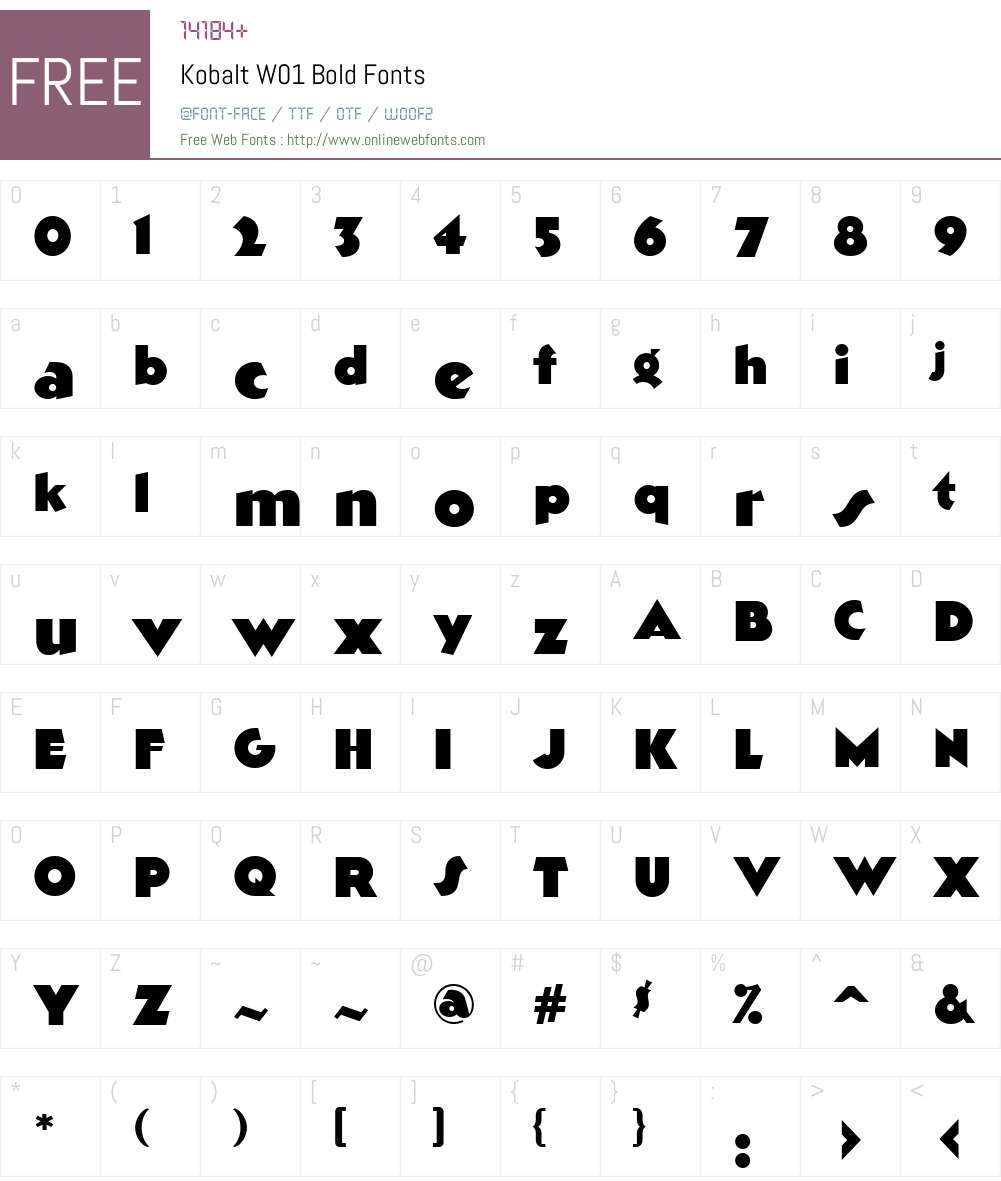 KobaltW01-Bold Font Screenshots
