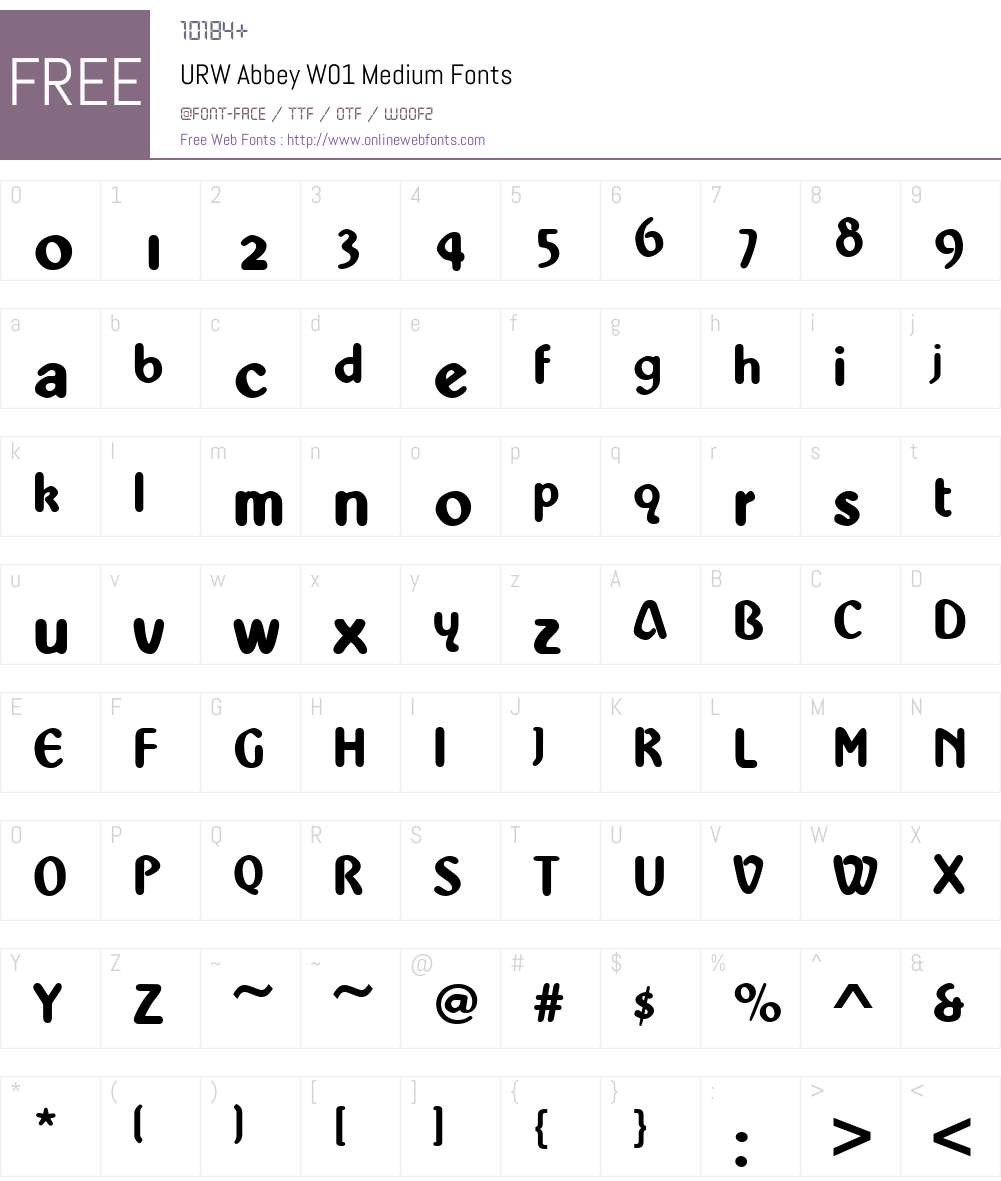 URWAbbeyW01-Medium Font Screenshots