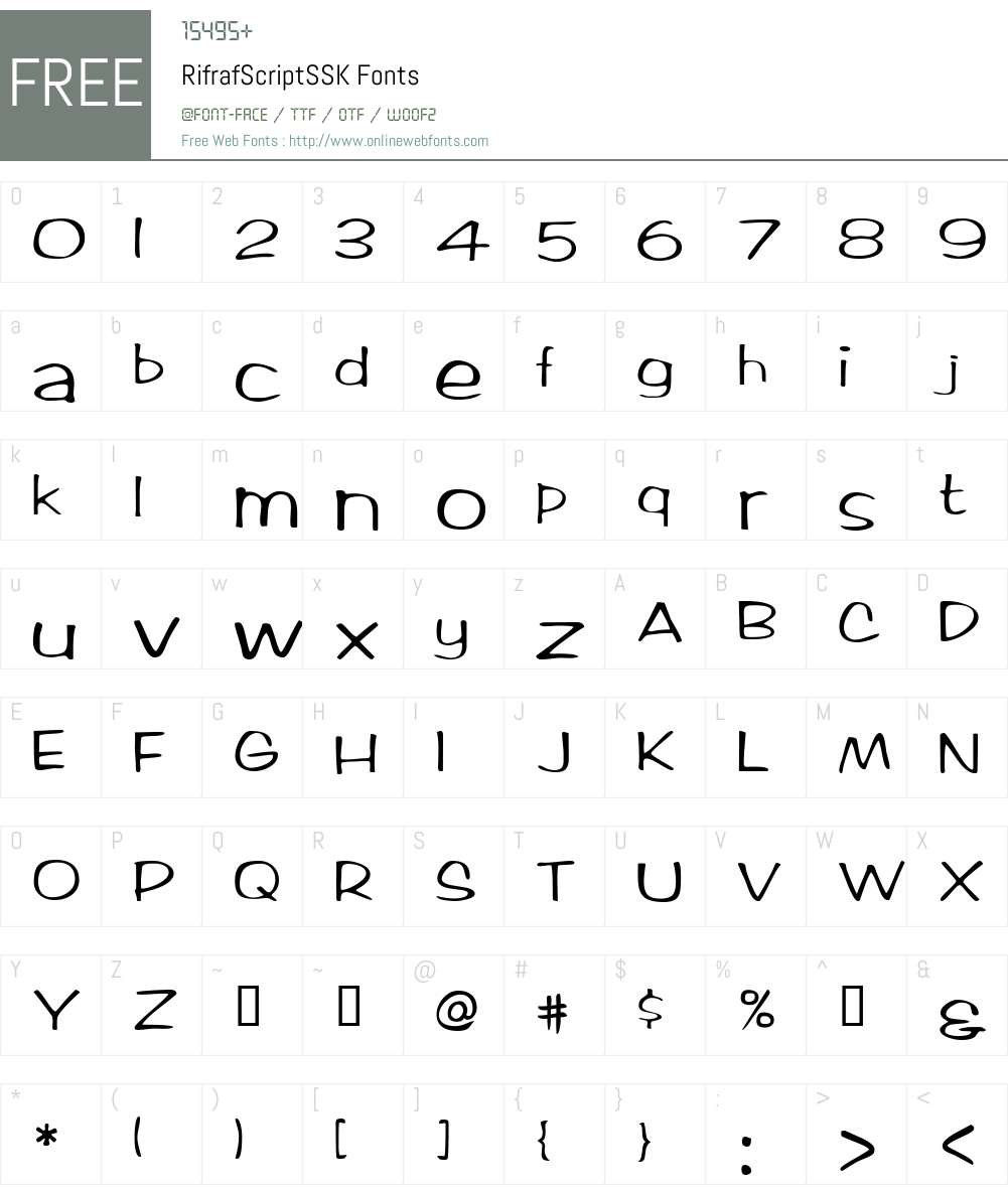 RifrafScriptSSK Font Screenshots