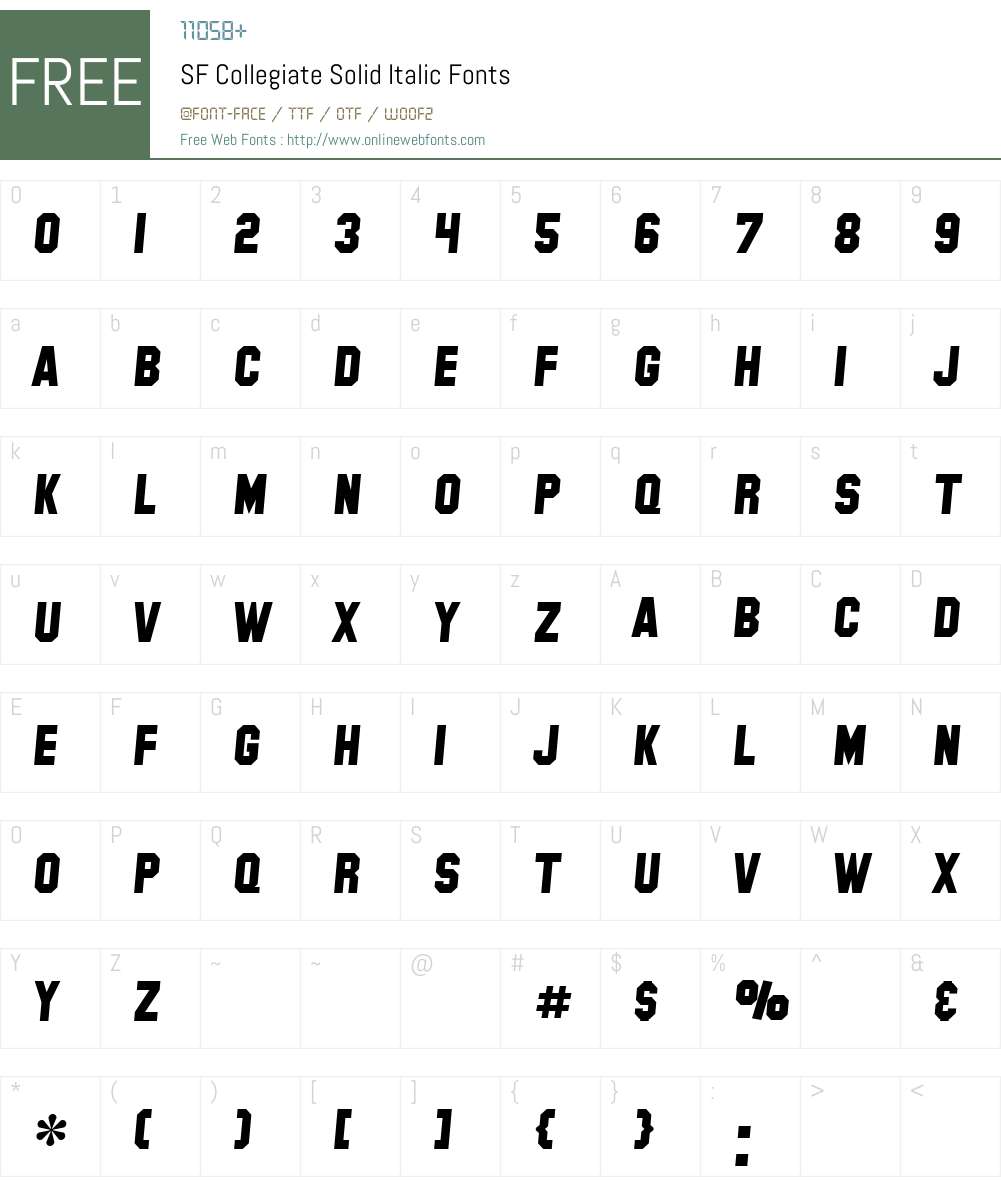 SF Collegiate Solid Font Screenshots