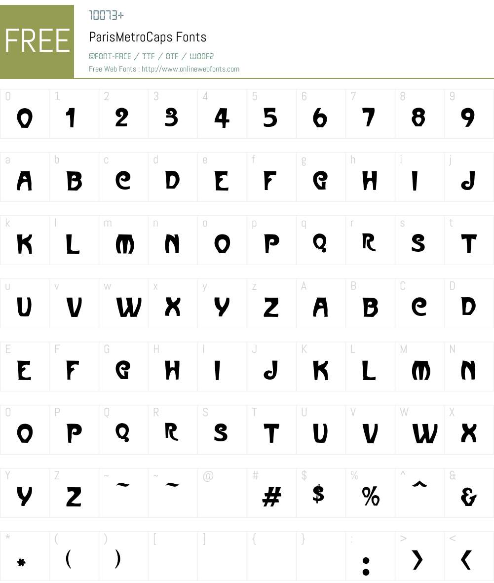 ParisMetroCaps Font Screenshots