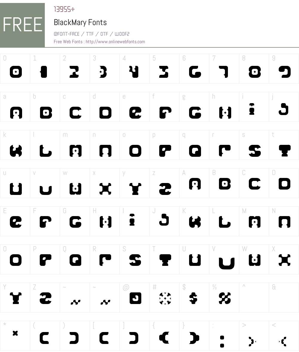 BlackMary Font Screenshots