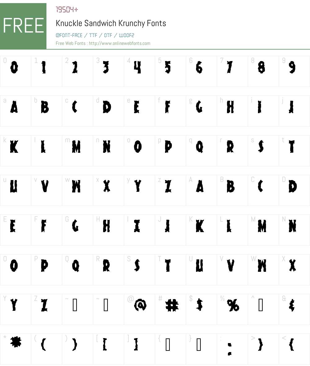 Knuckle Sandwich Krunchy Font Screenshots
