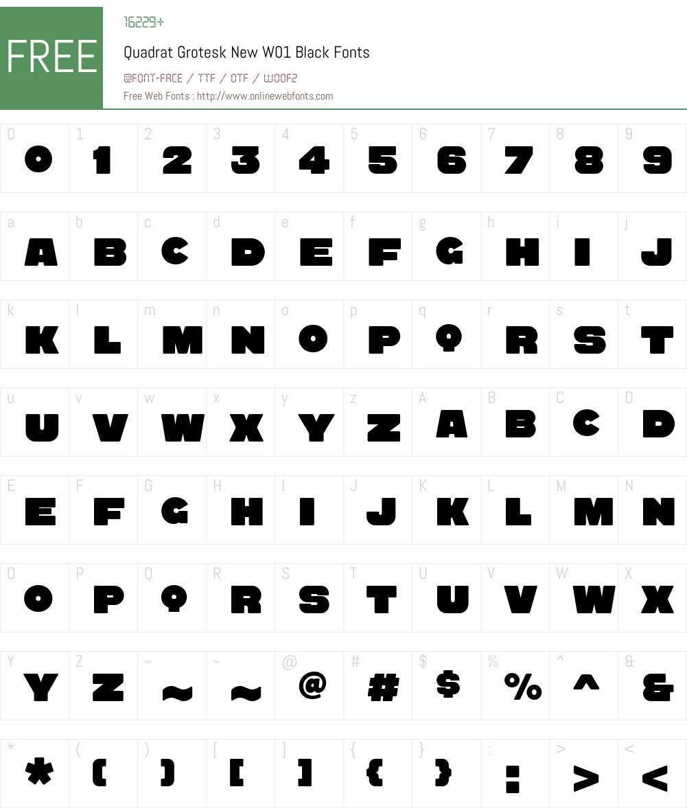 QuadratGroteskNewW01-Black Font Screenshots