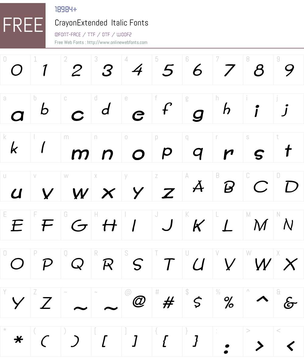 CrayonExtended Font Screenshots