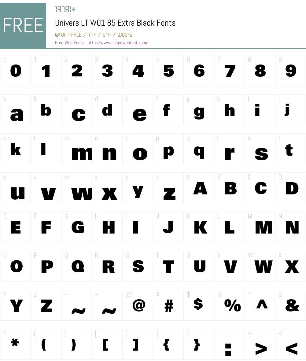 UniversLTW01-85ExtraBlack Font Screenshots