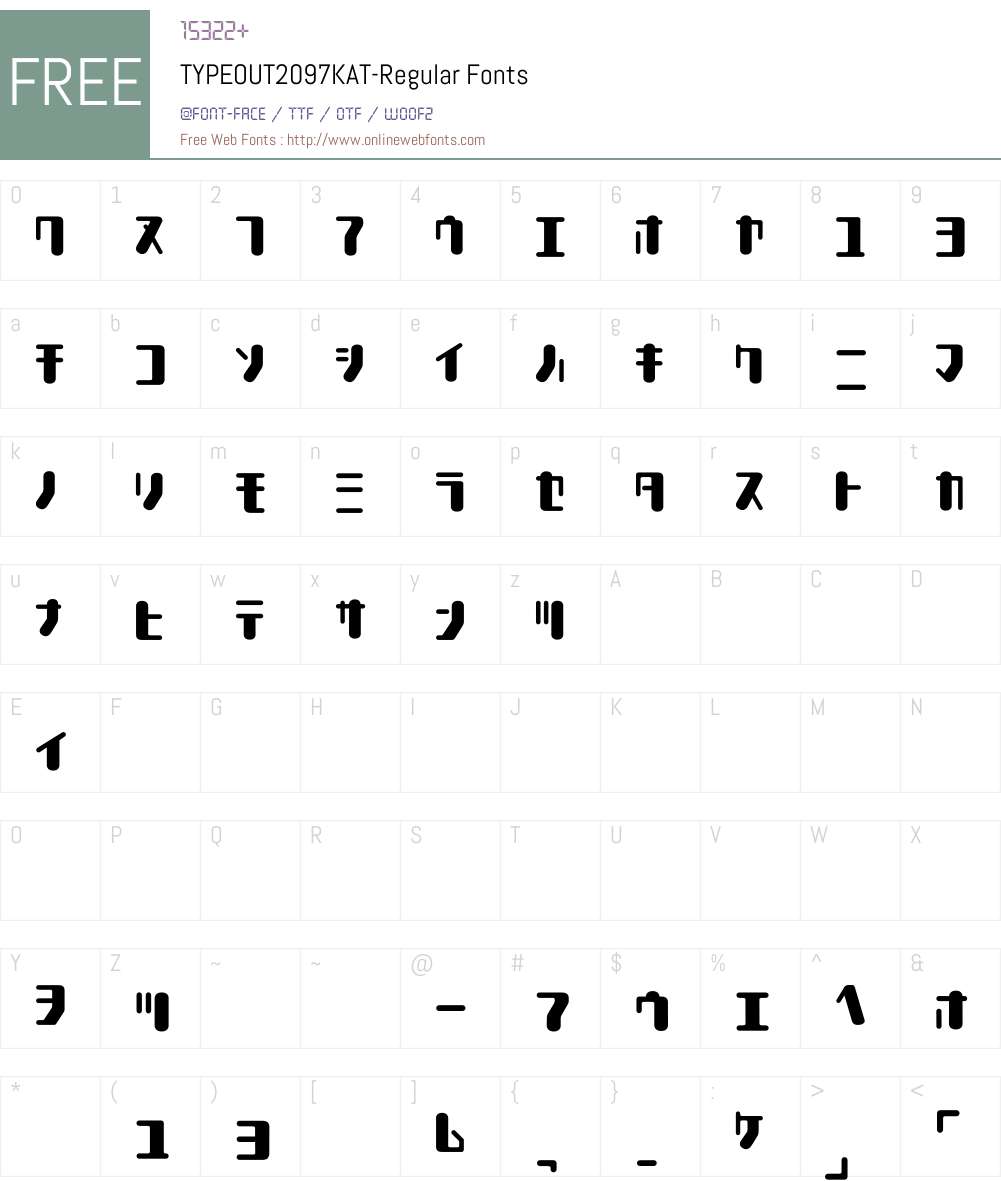 TYPEOUT2097KAT Font Screenshots