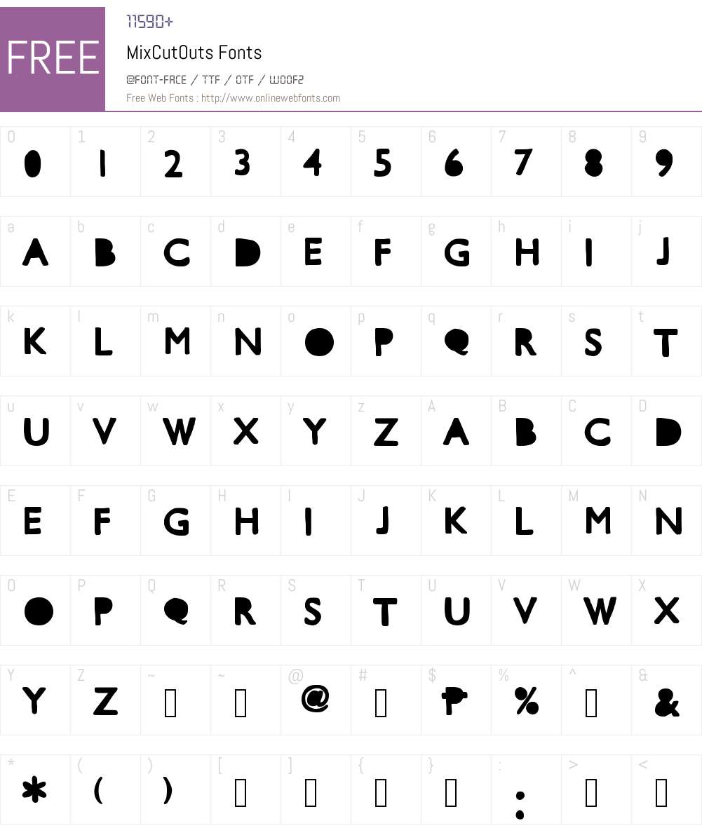 MixCutOuts Font Screenshots