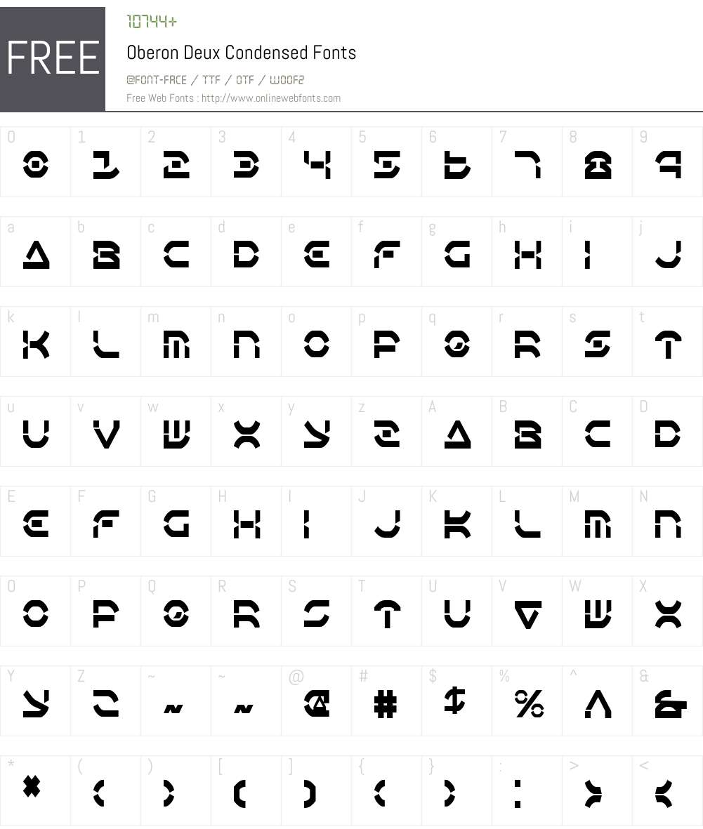 Oberon Deux Condensed Font Screenshots