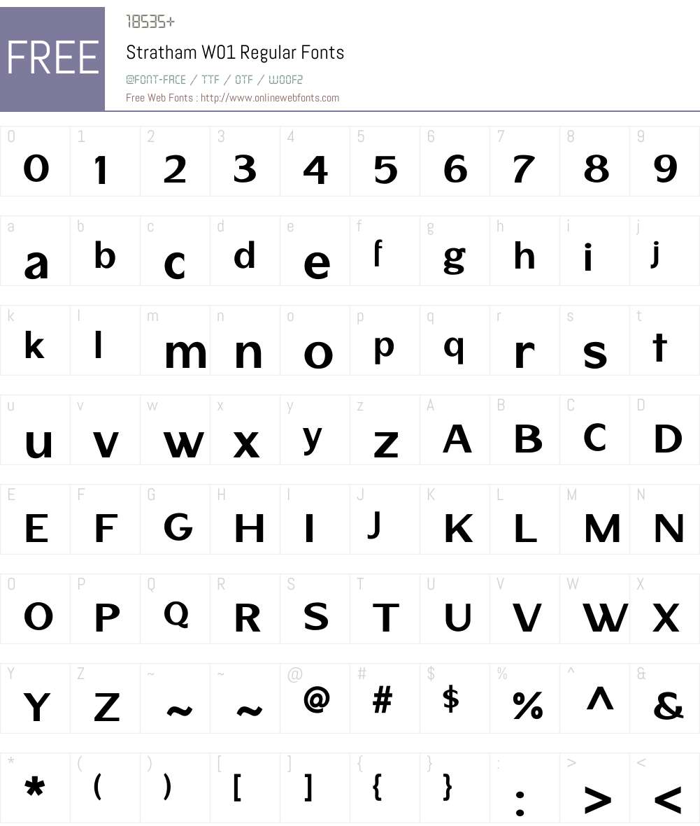 Stratham Font Screenshots