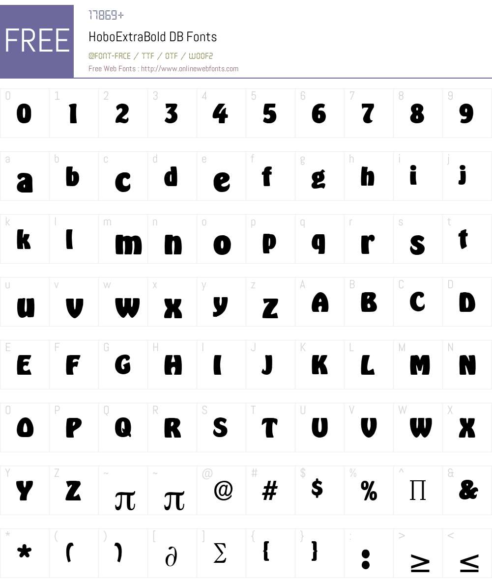 HoboExtraBold DB Font Screenshots