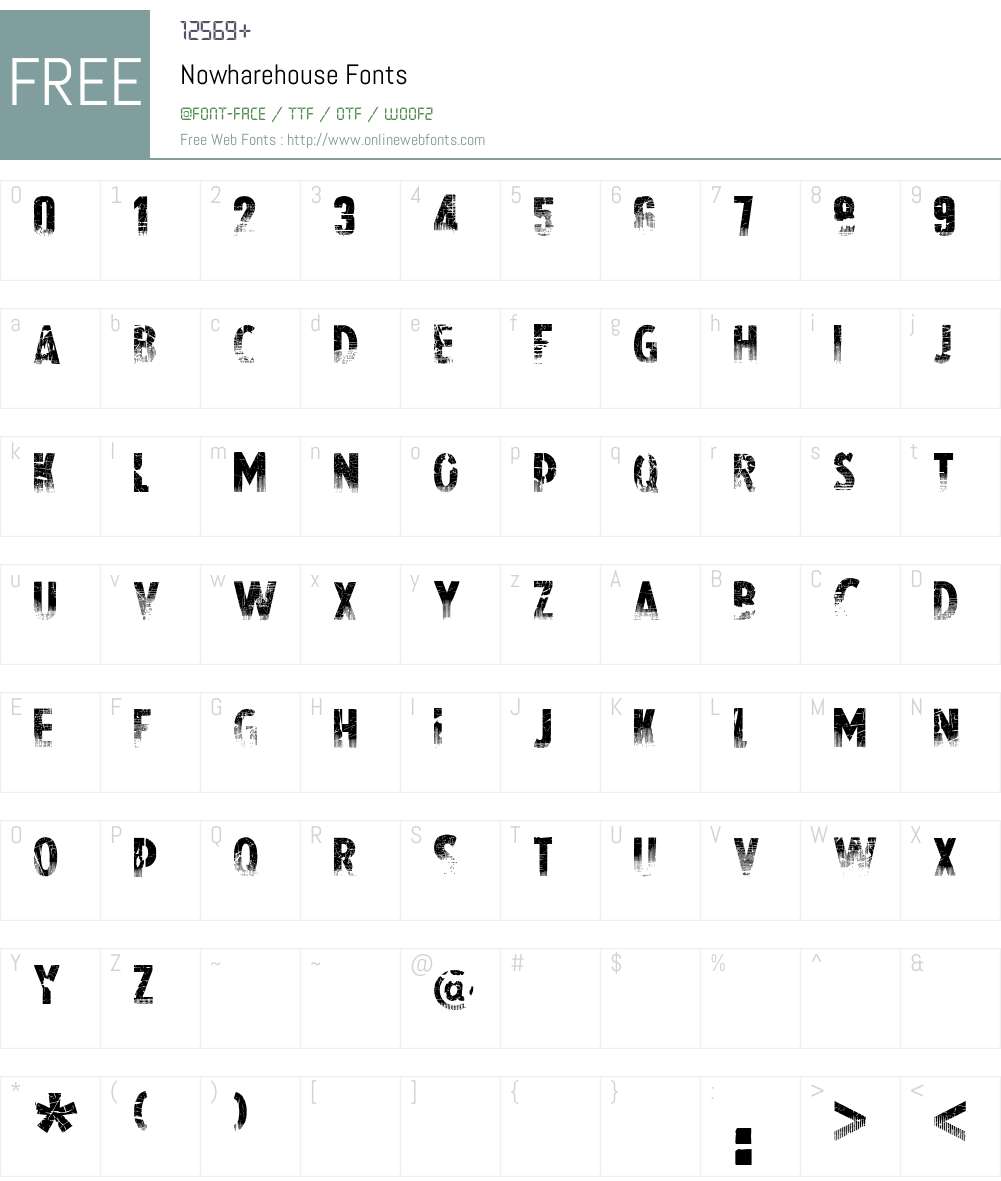 Nowharehouse Font Screenshots