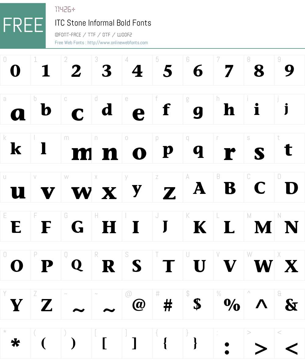 ITC Stone Informal Font Screenshots