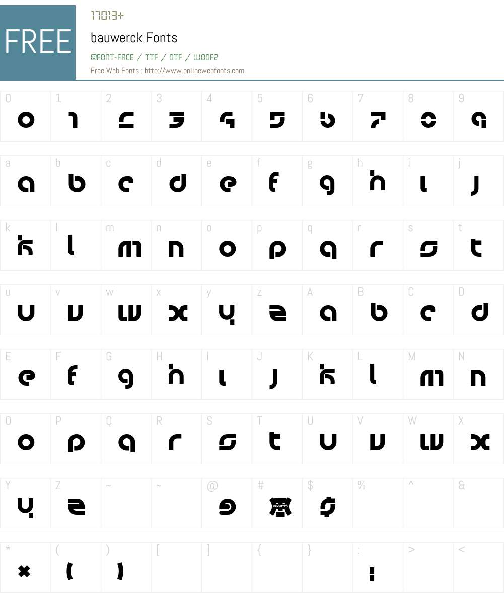 bauwerck Font Screenshots