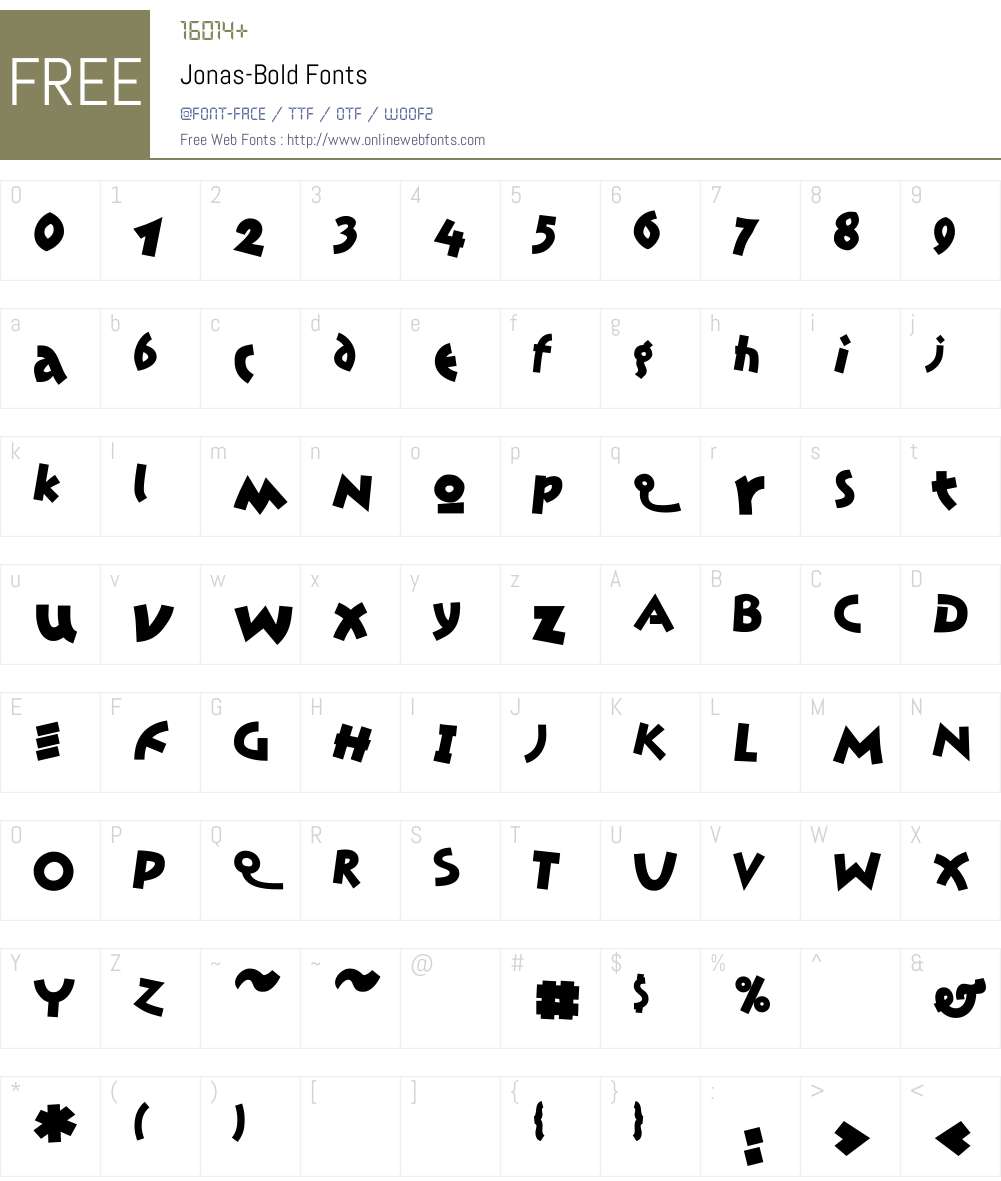 Jonas Font Screenshots