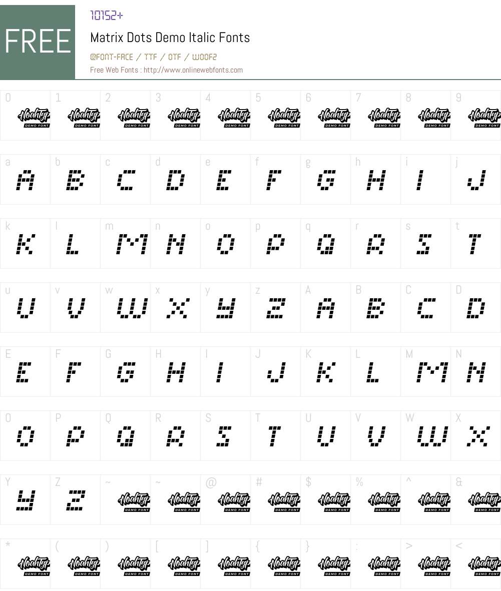 Matrix Dots Demo Italic 1.002;Fontself Maker 3.5.4 Fonts Free Download ...