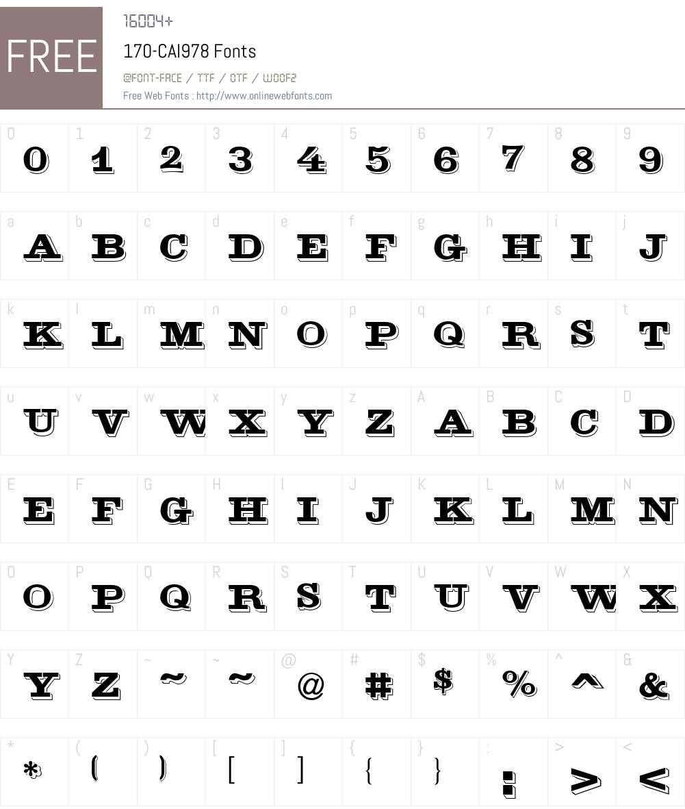 170-CAI978 Font Screenshots