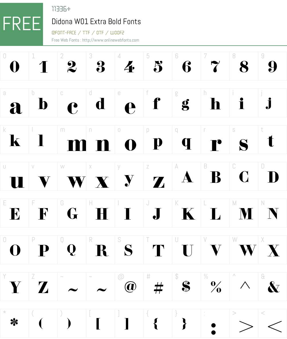 DidonaW01-ExtraBold Font Screenshots