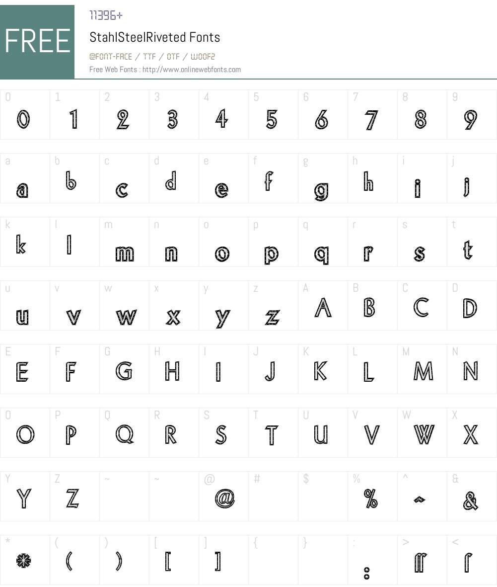 StahlSteelRiveted Font Screenshots
